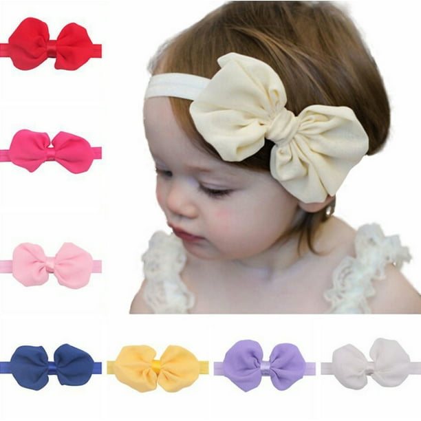 10Pcs/Set Kids Girl Baby Toddler Cute Chiffon Flower Bow Headband Hair Headwear